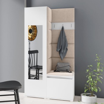 Garderoba IGA w tkaninie Trinity 2, biała