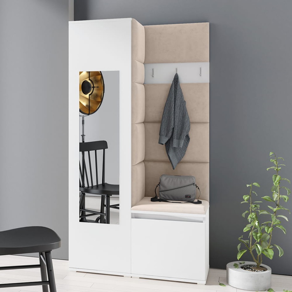Garderoba IGA w tkaninie Trinity 2, biała #1