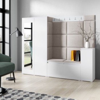 Garderoba Oslo z szafą oraz komodą - biała / Trinity 2