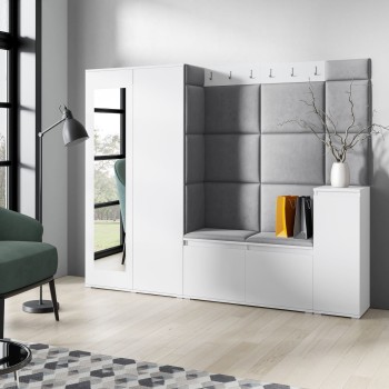 Garderoba Oslo z szafą oraz komodą - biała / Trinity 15