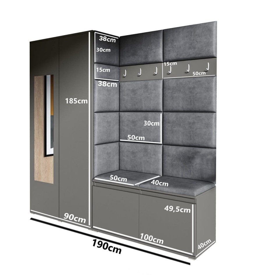 Garderoba CLEO w tkaninie Trinity 05, dąb sonoma #3