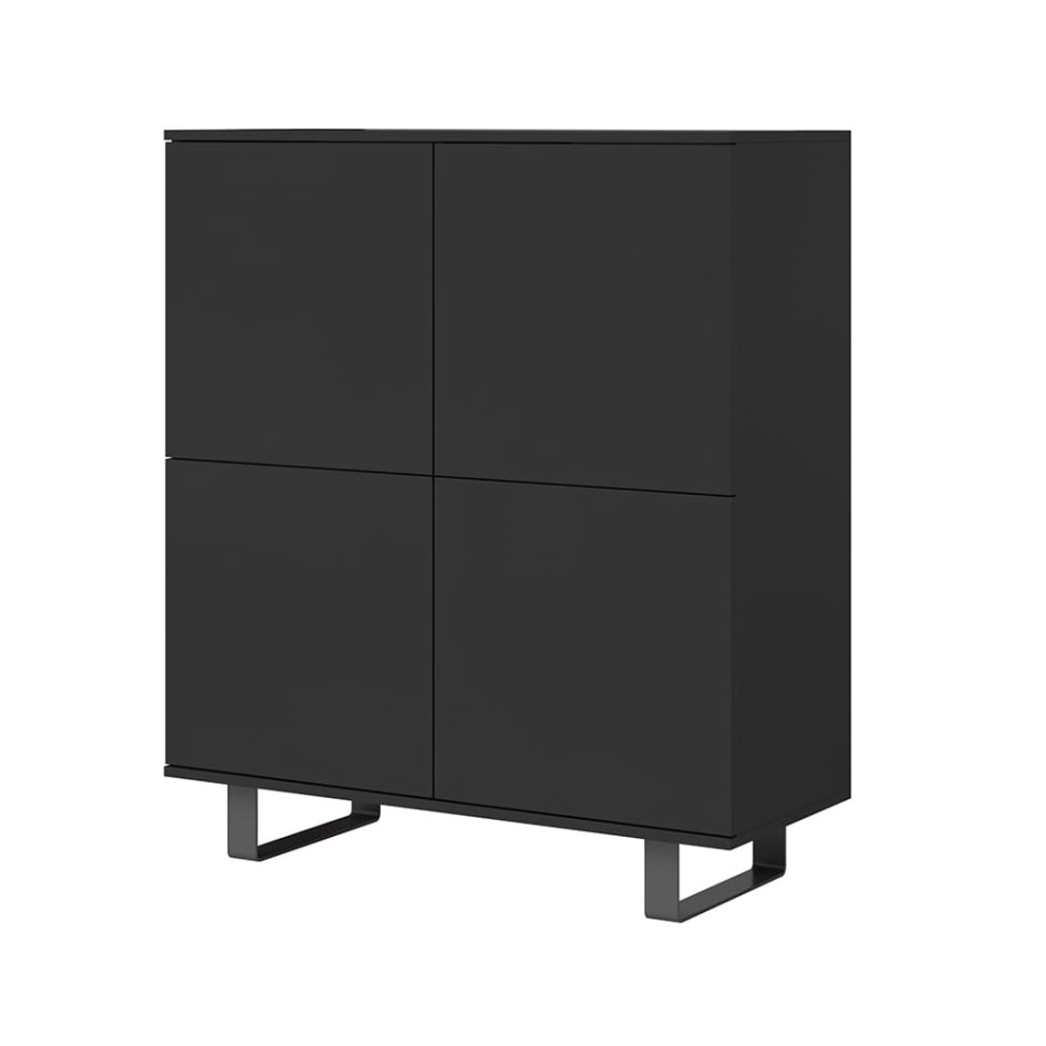 Komoda Masimo 100 cm czarna 4 drzwi loft półki nóżki #4