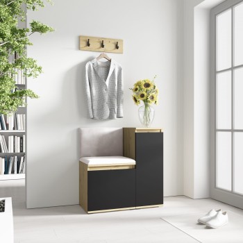 Garderoba Mini z komodą Dąb artisan/czarny trinity 01