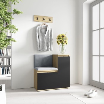Garderoba Mini z komodą Dąb artisan/czarny trinity 14