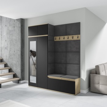 Garderoba OLIVIA w tkaninie Trinity 15 dąb artisan/czarny