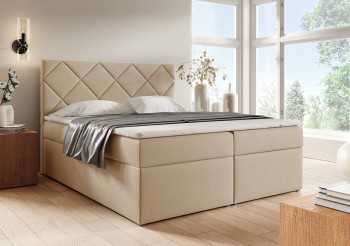 Łóżko kontynentalne Glossy 120/200 Trinity 02 przeszycia szachownica