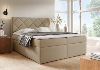 Łóżko kontynentalne Glossy 140/200 Trinity 03 przeszycia szachownica