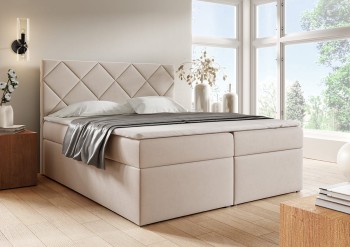 Łóżko kontynentalne Glossy 160/200 Trinity 01 przeszycia szachownica