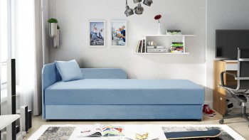 Funkcjonalny tapczan Polo 80x200 dla nastolatka kronos 31 błękit