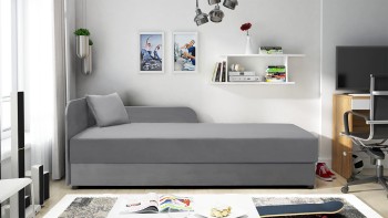 Funkcjonalny tapczan Polo 80x200 dla nastolatka kronos 53 szary