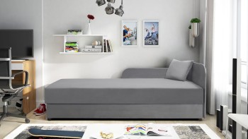 Funkcjonalny tapczan Polo 80x200 dla nastolatka kronos 53 szary