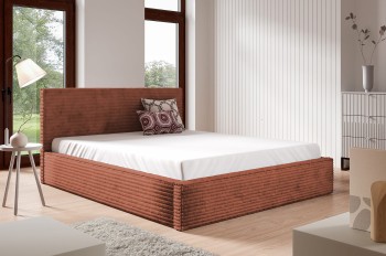 Łóżko tapicerowane Teo 160x200 w tkaninie sztruks Tilia 52
