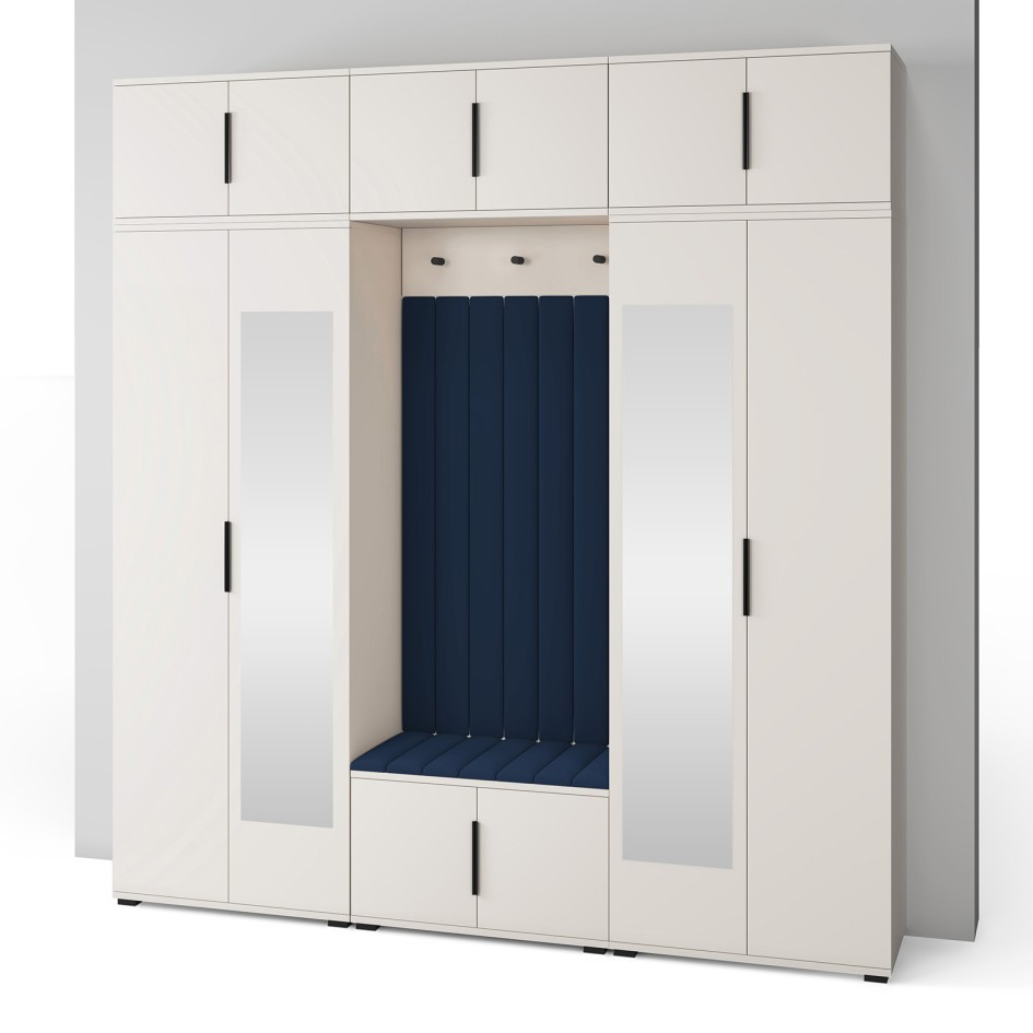 Zestaw z panelami tapicerowanymi Trinity 30 garderoba Napoli 12 z szafą z lustrem kaszmir #2
