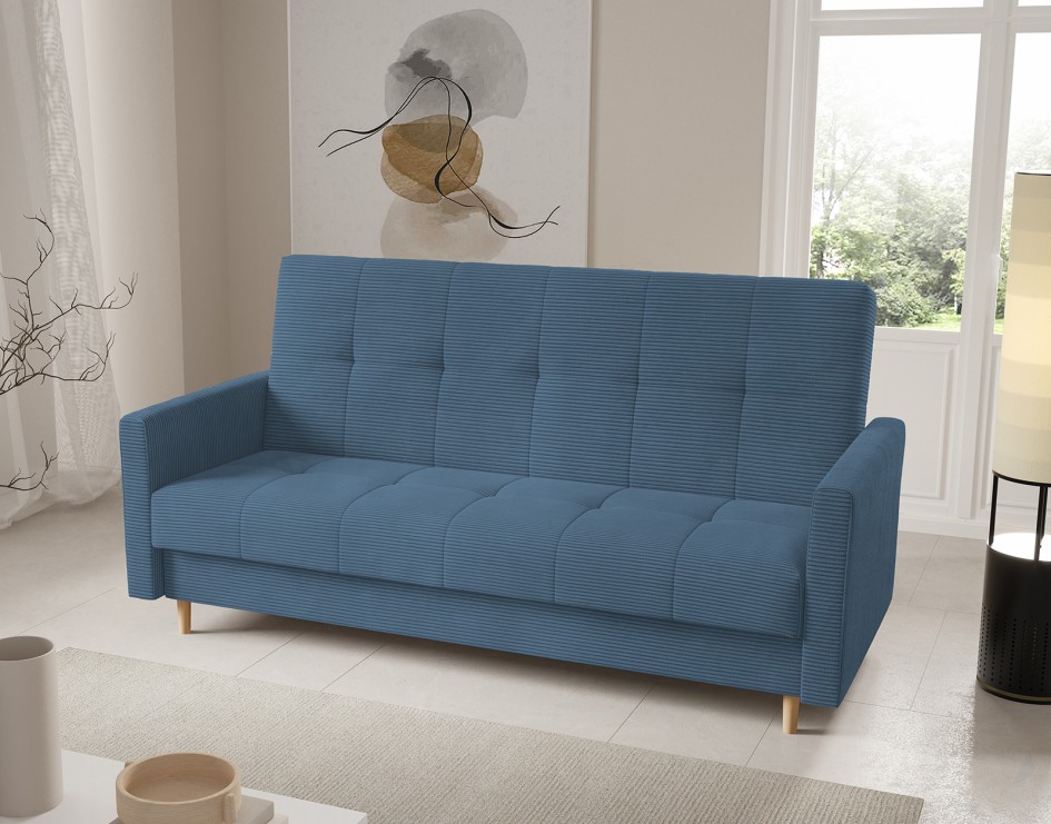 Wersalka Cordia sztruksowa sofa z funkcją spania i pojemnikiem Poso 05 #1
