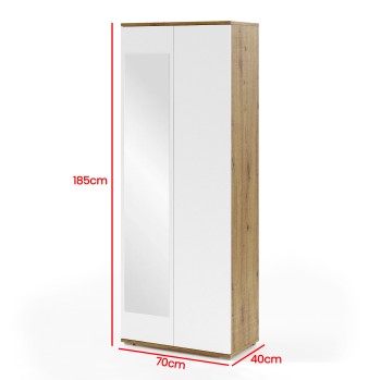 Szafa Aura 70cm bez lustra dąb artisan biały