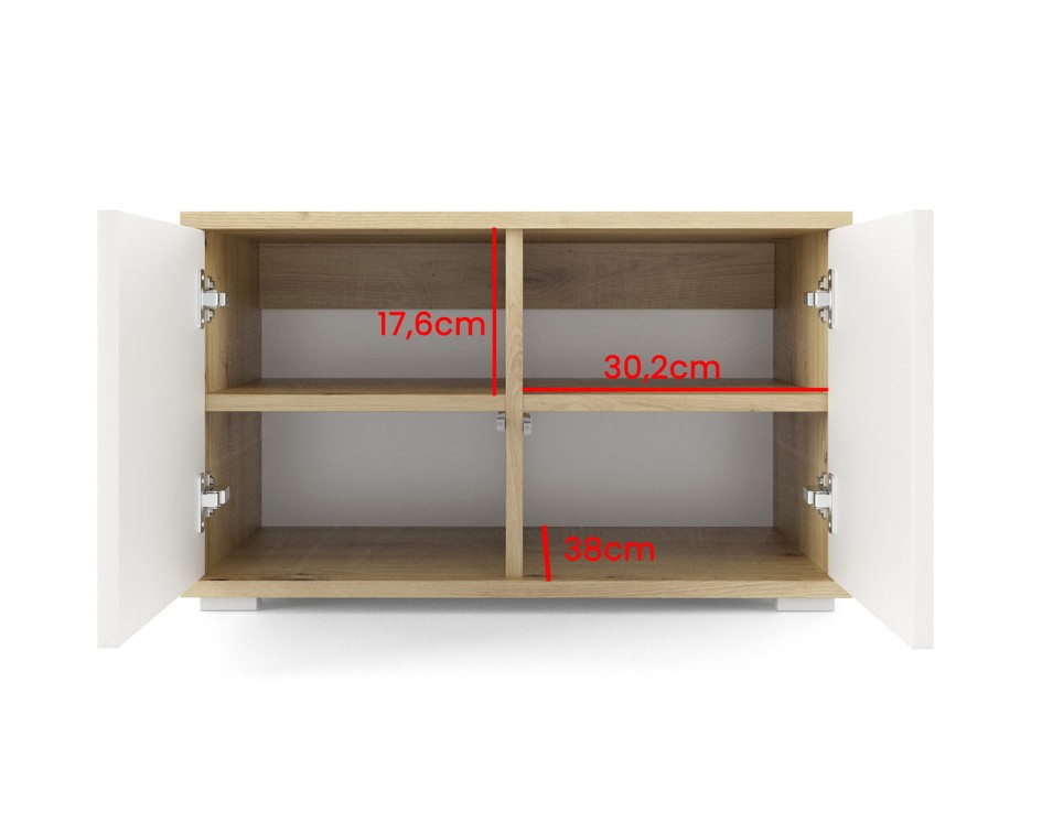 Szafa z nadstawką Aura bez lustra 70cm dąb artisan biały #5