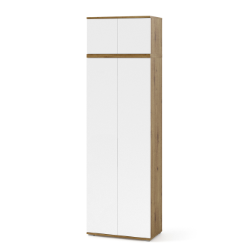 Szafa z nadstawką Aura bez lustra 70cm dąb artisan biały