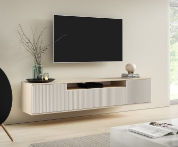 Szafka RTV Capri Premium 200 wisząca lamele kaszmir/dąb Vicenza