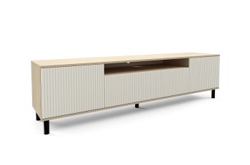 Szafka RTV Capri Premium 200 led lamele słupki Kaszmir/dąb Vicenza