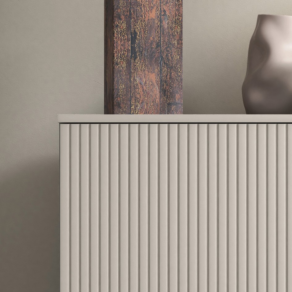 Komoda Capri Premium 4D nóżki okrągłe słupki 100cm lamele Cashmere #5
