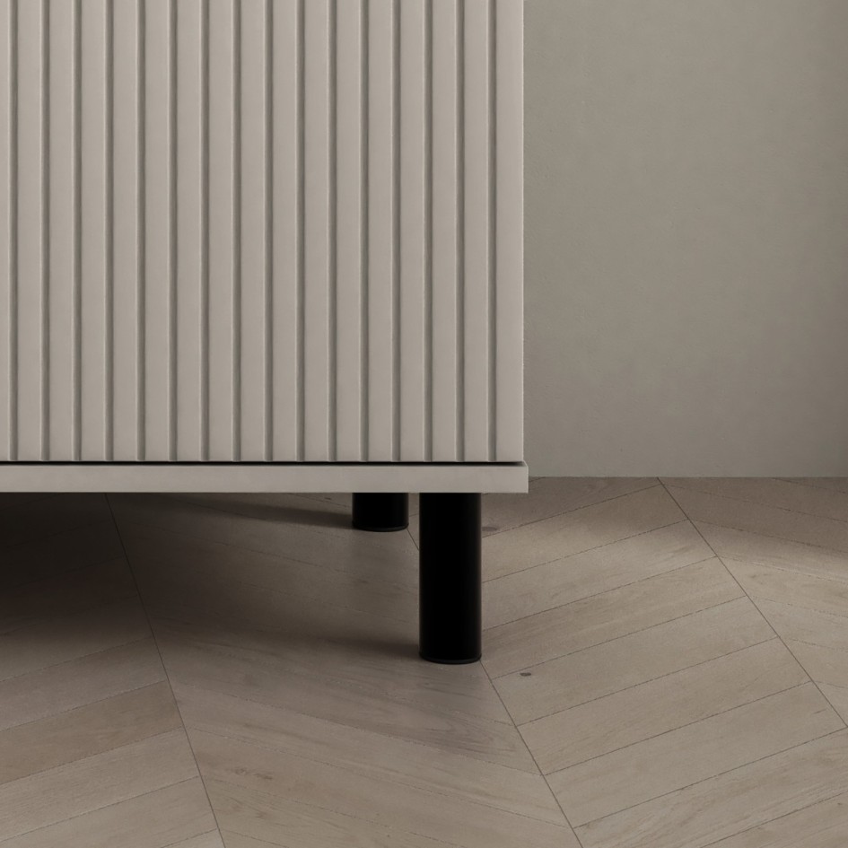 Komoda Capri Premium 4D nóżki okrągłe słupki 100cm lamele Cashmere #6