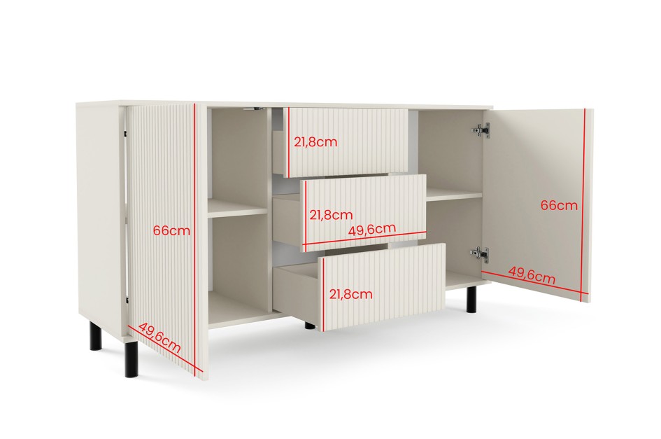 Komoda 2D3SZ Capri Premium szuflady wysokie nogi frezowana Kaszmir #4