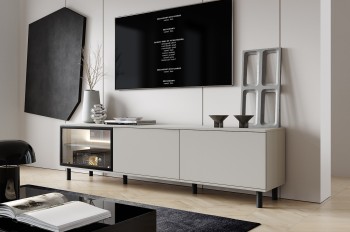 Komoda RTV pod telewizor Arvo 200cm szklany front Cashmere
