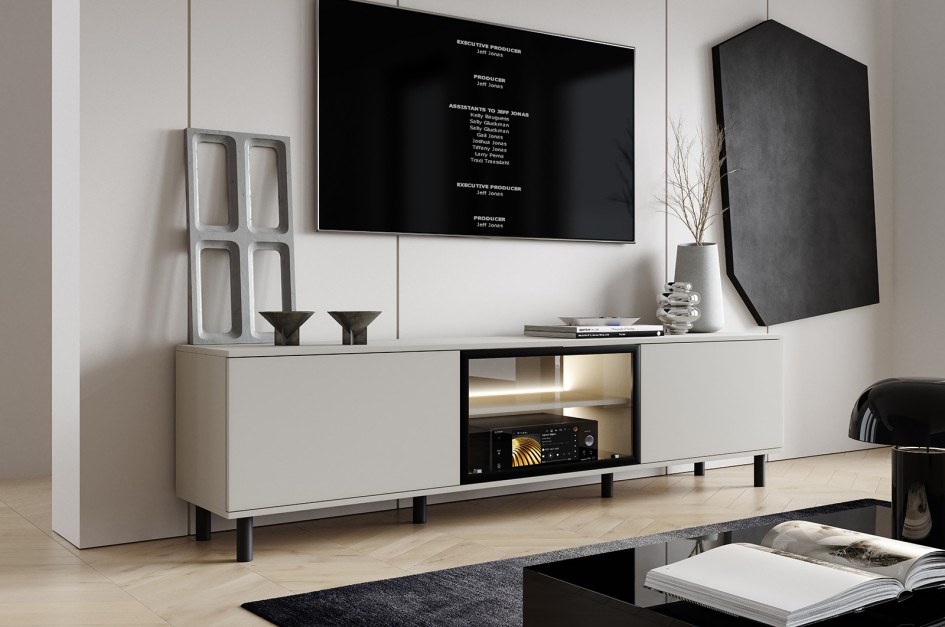 Komoda RTV pod telewizor Arvo 200cm szklany front Cashmere #3