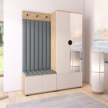 Garderoba Zora wersja 1 frezowana Trinity 14 Dąb Cremona Cashmere