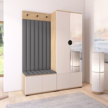 Garderoba Zora wersja 1 z lustrem Trinity 15 Dąb Cremona Cashmere