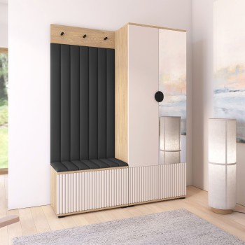 Garderoba Zora wersja 1 frez lustro Trinity 16 Dąb Cremona Cashmere