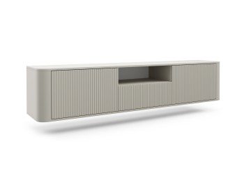 Stolik pod telewizor Orvik 200cm wisząca frezowane fronty półka Cashmere 
