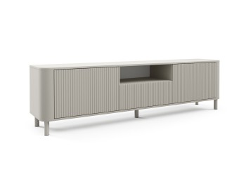 Komoda RTV Orvik 200cm frez zaokrąglone boki nogi Cashmere 