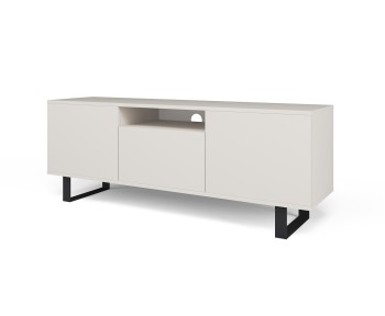 Komoda Masimo RTV 150 cm praktyczna Cashmere nóżki czarne ramki