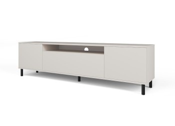 Komoda pod telewizor rtv Masimo 200 cm elegancka Cashmere wysokie nóżki metalowe słupki czarne