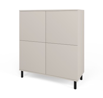 Komoda Masimo 100 cm 4D nóżki wysokie czarne metalowe zaokrąglone nogi Cashmere