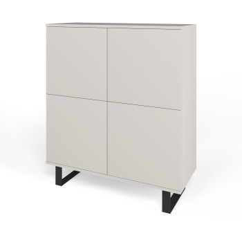 Nowoczesna Komoda Masimo 100 cm 4D nóżki wysokie czarne metalowe ramki Cashmere
