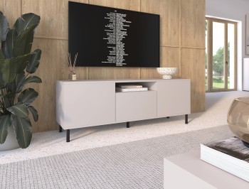 Szafka rtv Masimo 150 cm Cashmere nóżki metalowe słupki czarne