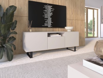 Komoda Masimo RTV 150 cm praktyczna Cashmere nóżki czarne ramki