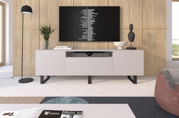 Komoda Masimo RTV 180 cm do salonu Cashmere nóżki czarne metalowe ramki