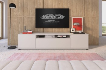 Szafka Masimo RTV 200 cm komoda do salonu w stylu japandi Cashmere na niskich nóżkach