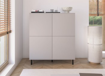 Komoda Masimo 100 cm 4D nóżki wysokie czarne metalowe zaokrąglone nogi Cashmere