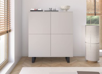 Nowoczesna Komoda Masimo 100 cm 4D nóżki wysokie czarne metalowe ramki Cashmere