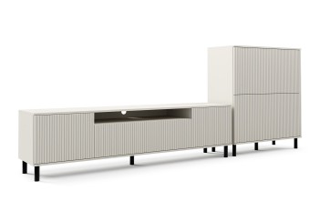 Zestaw Capri Premium Cashmere RTV 200 cm Komoda 4D i Stoliki Kawowe