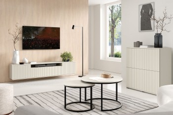 Capri Premium Cashmere Zestaw do Salonu RTV 200 Komoda 4D Stoliki Okrągłe