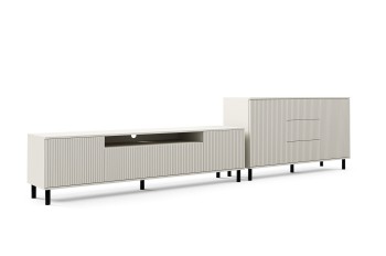 Zestaw Mebli Capri Premium Kaszmir RTV 200 cm Komoda 2D3SZ Stoliki nogi słupki
