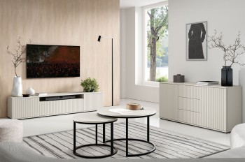 Elegancki Zestaw Capri Premium Cashmere RTV 200 Komoda 2D3SZ Stoliki