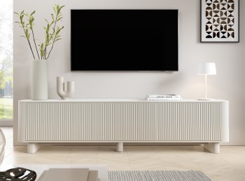 Szafka pod telewizor Misterio Premium 220 cm Kaszmir lamele zaokrąglona wisząca
