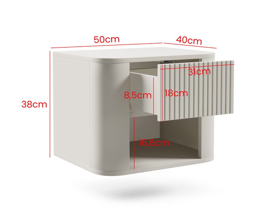 Stolik nocny Misterio Premium 50 cm z szufladą nowoczesny design #3