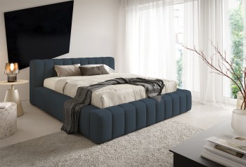 Łóżko tapicerowane Verme 120x200 klasyczny z pojemnikiem Wind 77